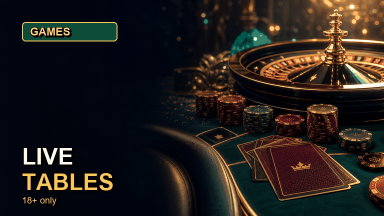 Royal Reels live tables with roulette, blackjack and poker